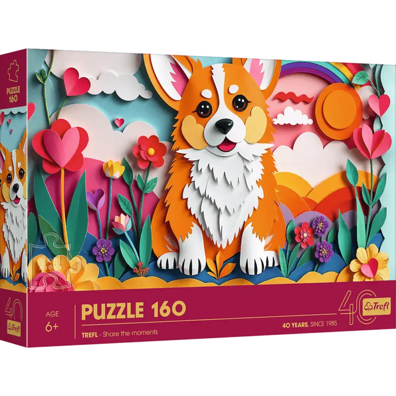 Trefl Puzzle 160 Anniversaire - Paper Art: Chien Commander Vite