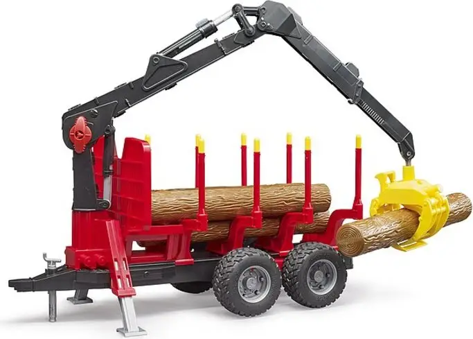 Bruder 02252 Remorque forestière avec grue hydraulique Prix Réduit