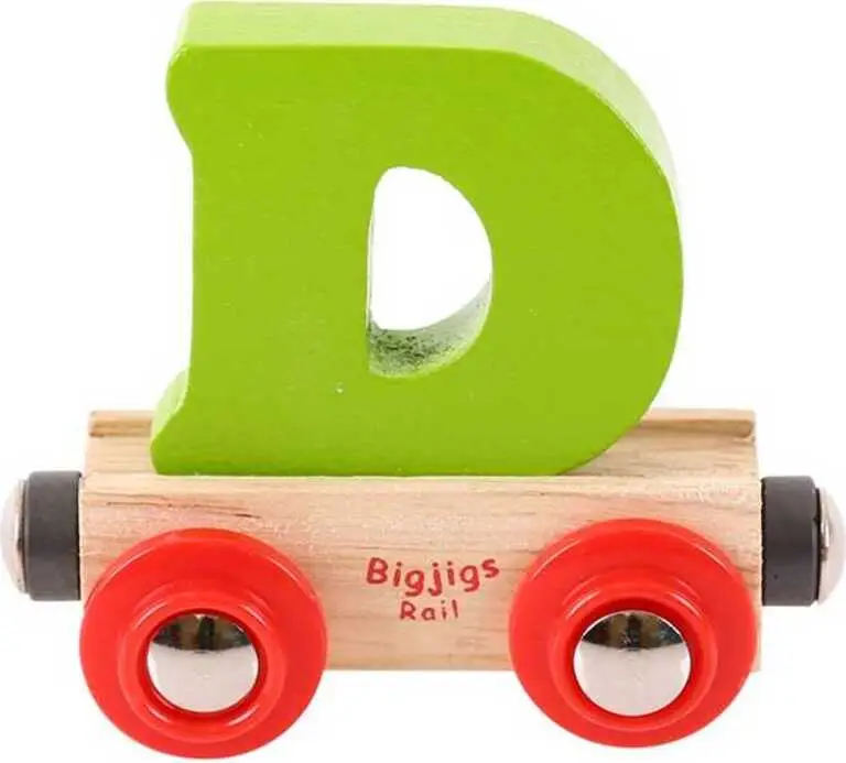 Bigjigs Rail Wagon en bois pour train - Lettre D Populaire
