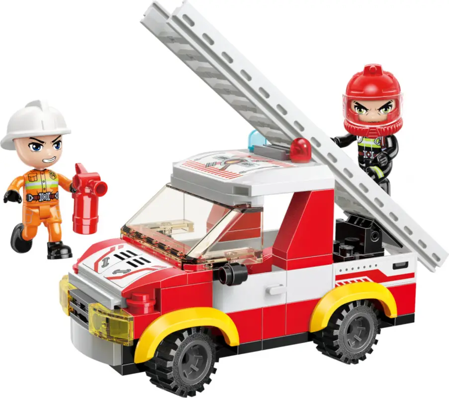Qman Mine City Fire Line W12011-3 Camion avec échelle Prix Cassé