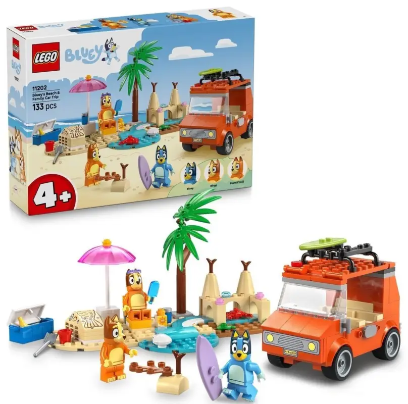 LEGO®Bluey 11202 Bluey et le voyage en famille en voiture à la plage Offre Spéciale